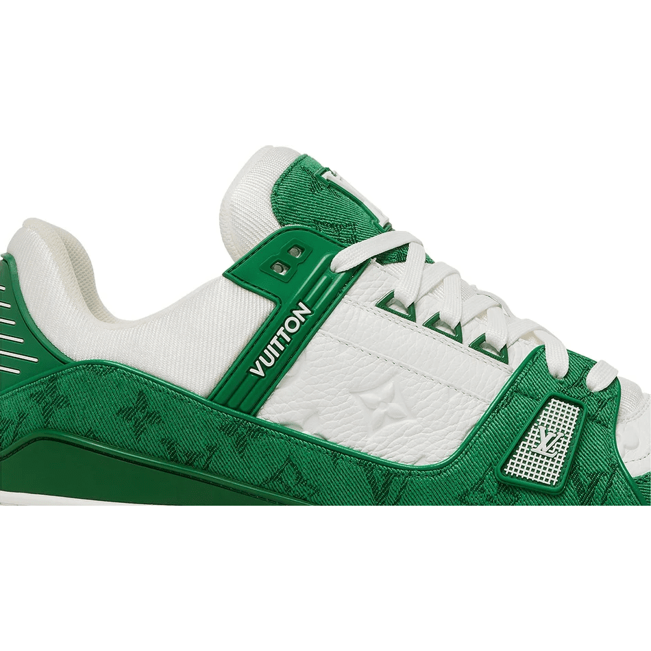 Louis Vuitton Trainer Green Monogram Denim White