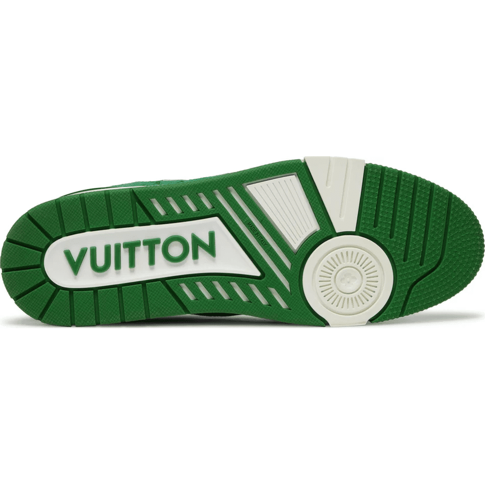 Louis Vuitton Trainer Green Monogram Denim White
