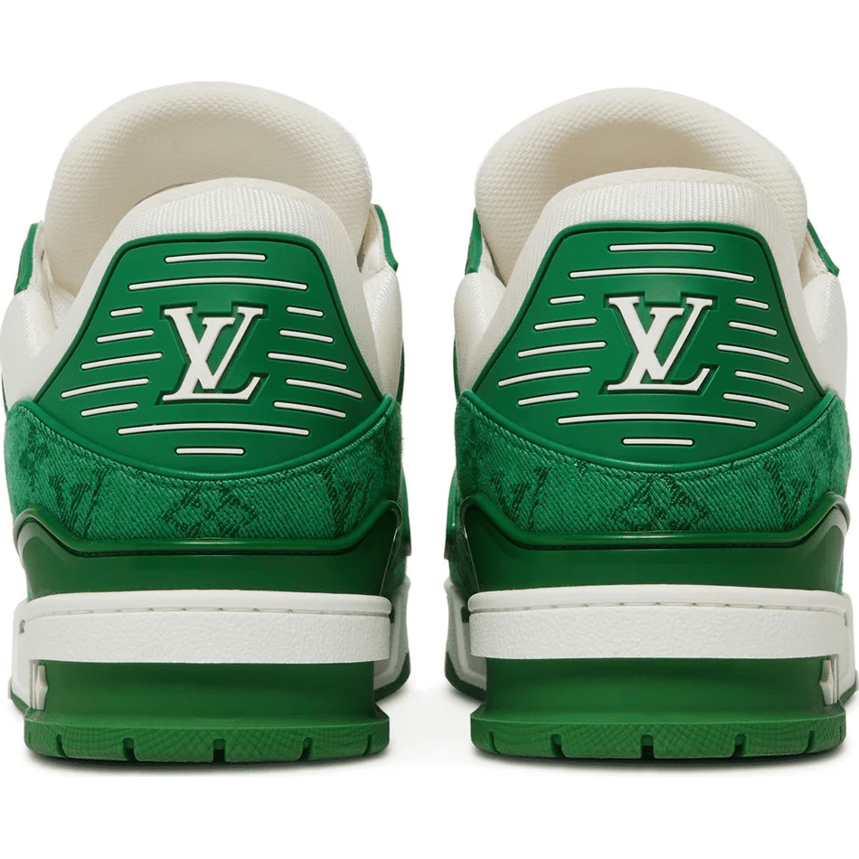 Louis Vuitton Trainer Green Monogram Denim White