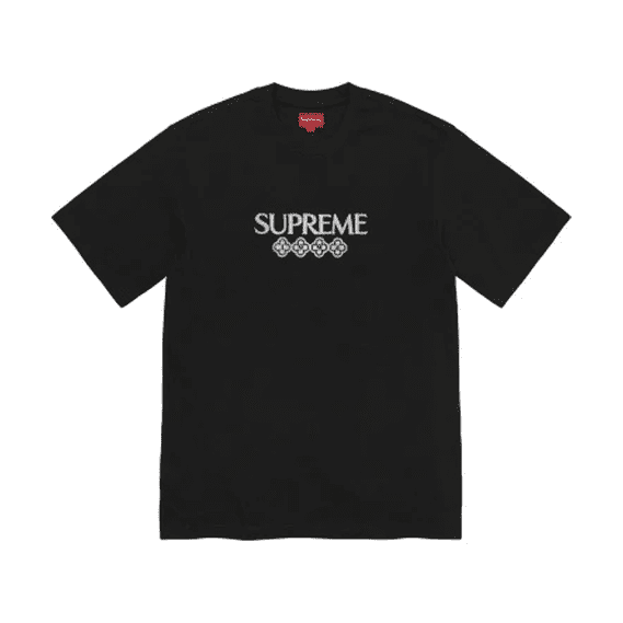 Supreme 2021 Black T Silver Glitter SS21