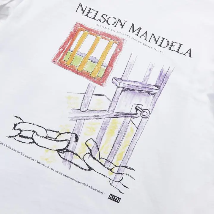 Kith for Mandela Day 2021 Illustrations Vintage L/S Tee White