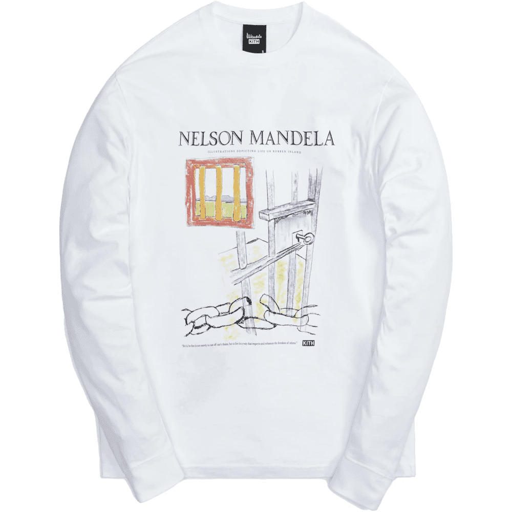 Kith for Mandela Day 2021 Illustrations Vintage L/S Tee White