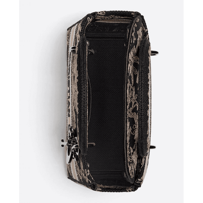Dior Womens Medium Lady D-Lite Bag Black Multicolor Cornely-Effect