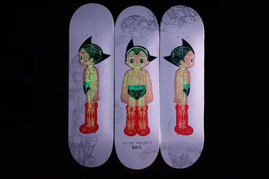 BAIT x Astro Boy Glow-In-The-Dark Skateboard Set: A Fusion of Futuristic Coolness and Retro Vibe